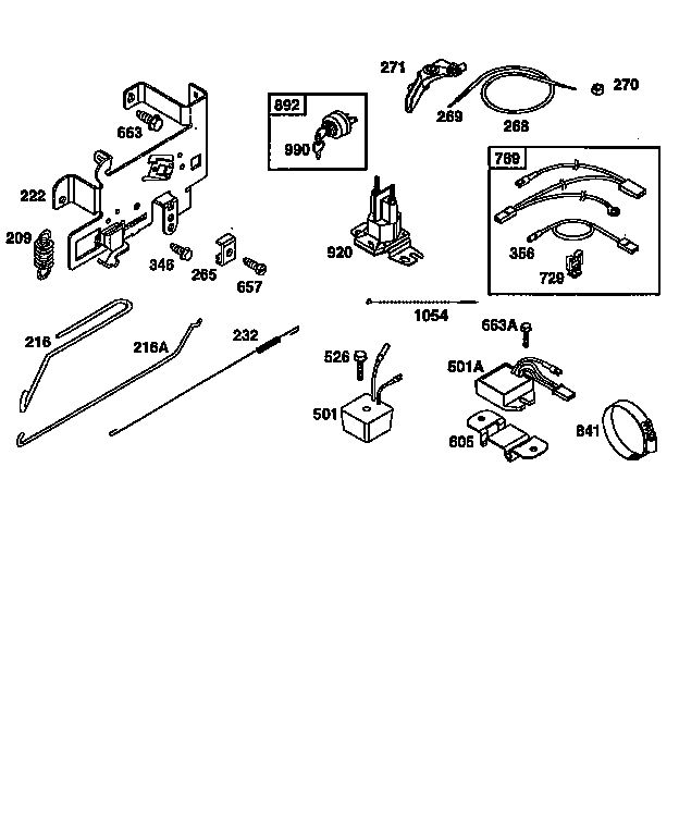 Governor Parts Diagram and Parts List for 28Q700  Briggs and Stratton Engine
